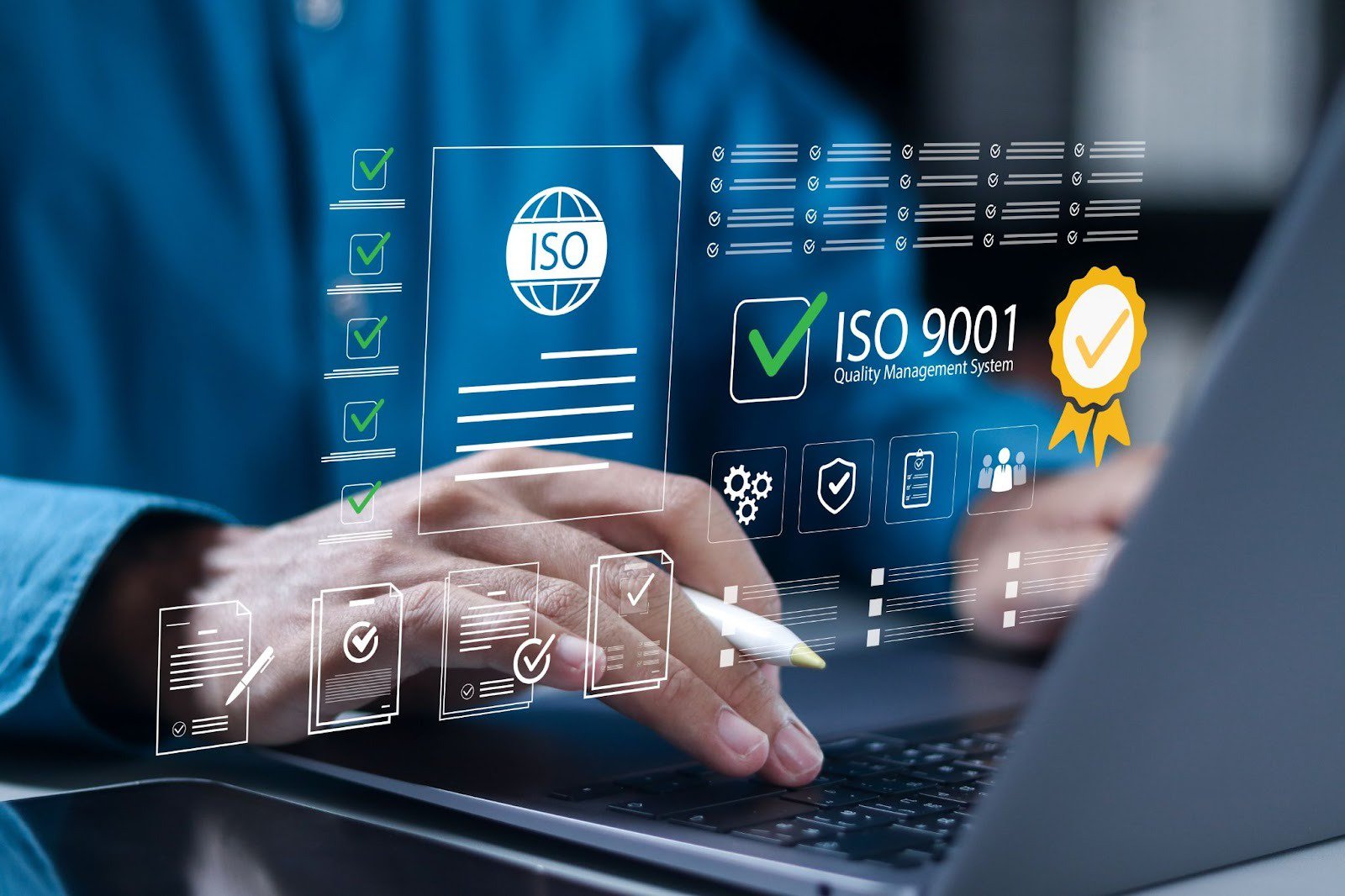ISO 9001 for certified and quality management of organizations.