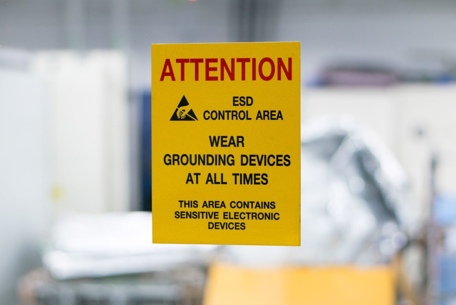 ESD control area label.